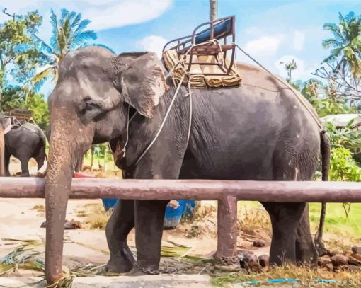 Elephants In Thailand Diamond Painting Art