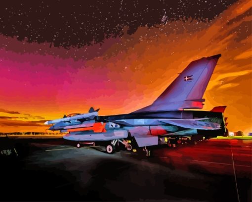 F16 Fighting Falcon Diamond Painting Art