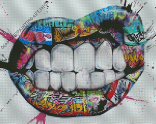 Graffiti Lips Diamond Painting Art