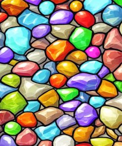 Illustration Colorful Stones Diamond Painting Art