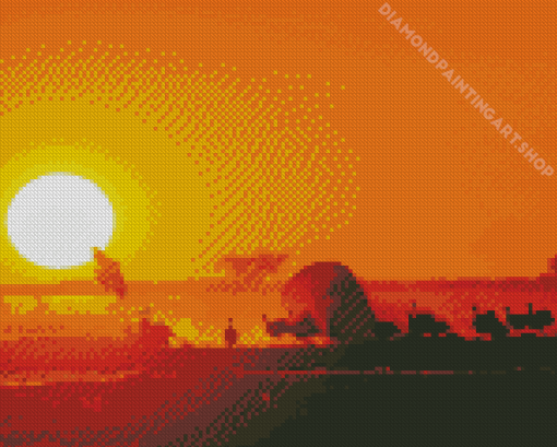 KALAHARI DESERT AT SUNRISE Diamond Painting Art