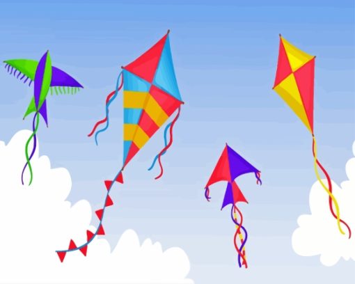 Kites Illustration Diamond Painting Art