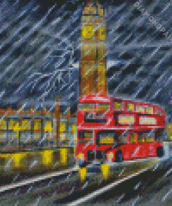 London Bus Diamond Painting Art