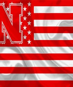Nebraska Cornhuskers Football Flag Diamond Painting Art