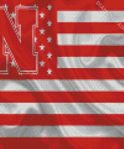 Nebraska Cornhuskers Football Flag Diamond Painting Art