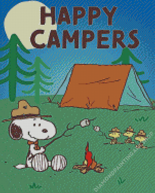 PEANUTS Happy Camper Diamond Painting Art