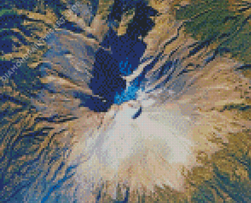 Popocatepetl Overhead View Diamond Painting Art