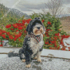 Dog Wearing Scarf Diamond Painting Art