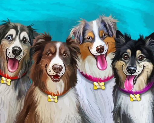 The Happy Dogs Diamond Painting Art