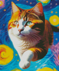 Cat Cosmos Diamond Painting Art