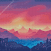 Aesthetic Mountain Horizon Diamond Painting Art