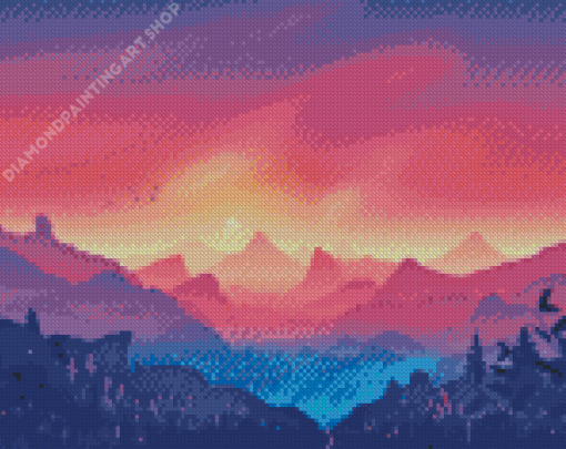 Aesthetic Mountain Horizon Diamond Painting Art