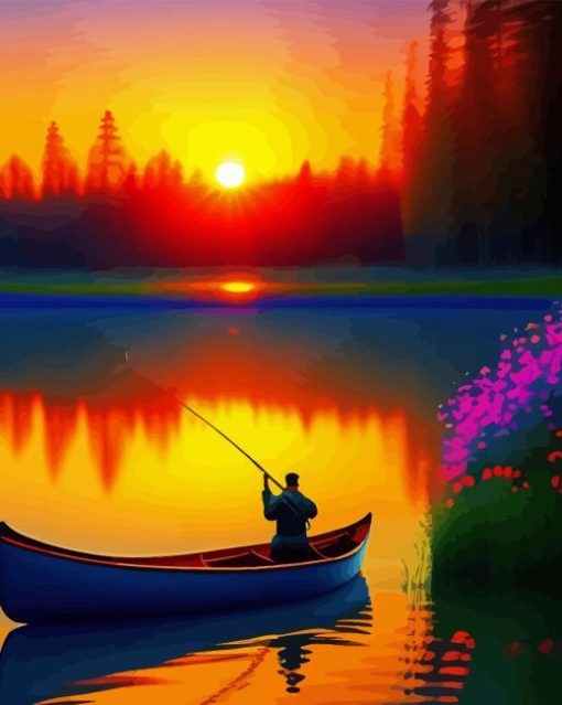 Fishing Man Diamond Painting Art