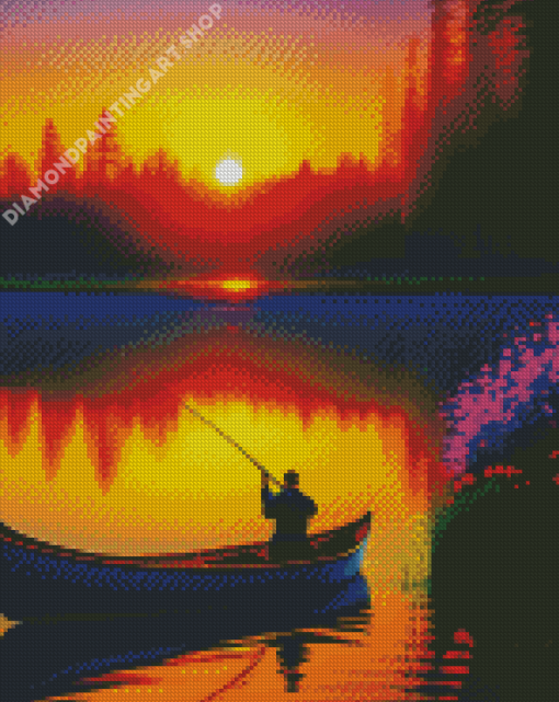 Fishing Man Diamond Painting Art