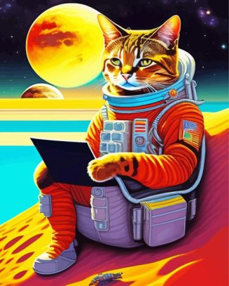 Astronaut Cat Diamond Painting Art