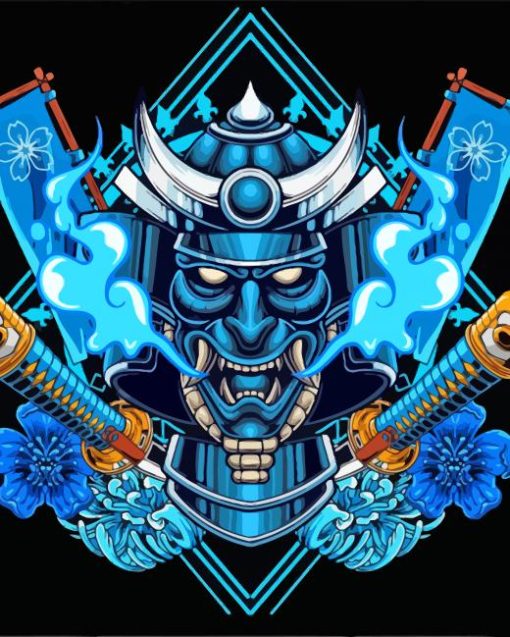 Blue Ronin Samurai Diamond Painting Art