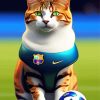 Cat Footballer Diamond Painting Art