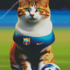 Cat Footballer Diamond Painting Art