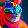 Colorful Cat Diamond Painting Art