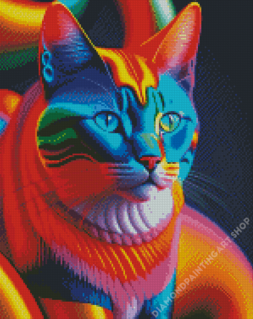 Colorful Cat Diamond Painting Art