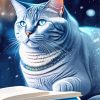 Cat Book Diamond Painting Art