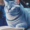 Cat Book Diamond Painting Art