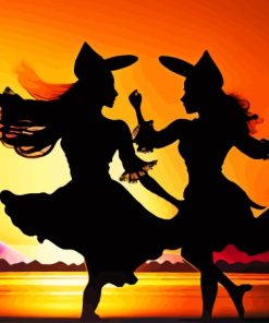 Witches Silhouette Diamond Painting Art