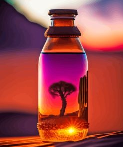 Desert Glass Bottle Diamond Painting Art