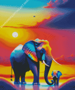 Elephants Diamond Painting Art