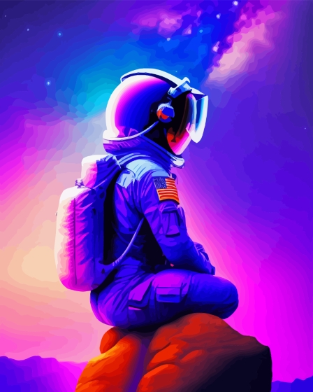 Lonely Astronaut Diamond Painting Art