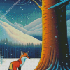 Lonely Fox Diamond Painting Art