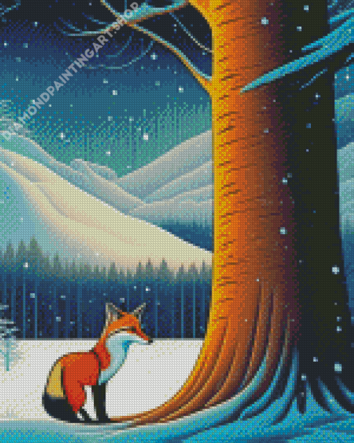 Lonely Fox Diamond Painting Art