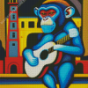 Monkey Guitar Diamond Painting Art