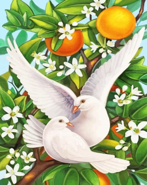 White Doves Diamond Painting Art