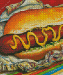Hot Dog Diamond Painting Art