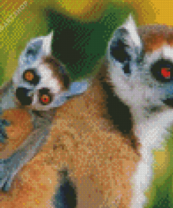 Ring Tailed Lemur Diamond Painting Art
