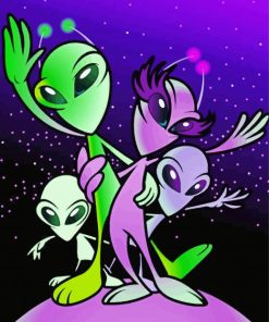 Alien Family Diamond Painting Art
