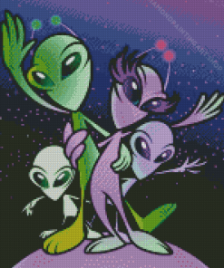 Alien Family Diamond Painting Art