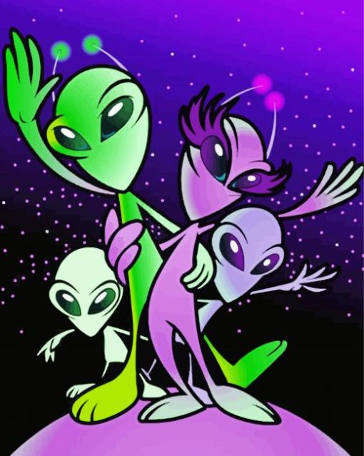 Alien Family Diamond Painting Art