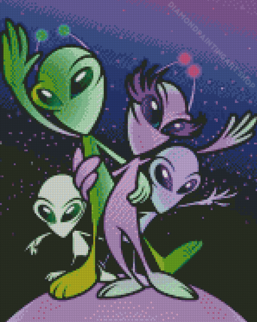 Alien Family Diamond Painting Art