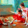 Ballerina With Cats Diamond Painting Art