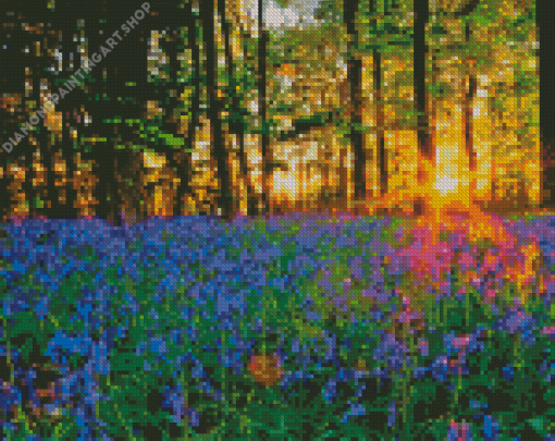 Bluebell Meadow Diamond Painting Art