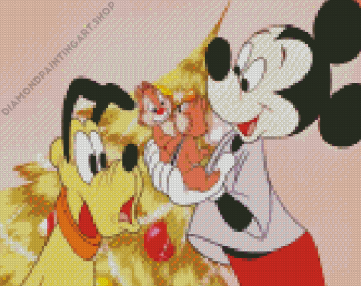 Mickey And Pluto Diamond Painting Art