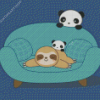 Panda And Sloth Diamond Painting Art