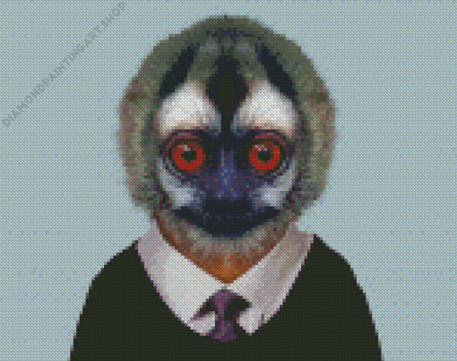 Monkey In A Suit Diamond Painting Art