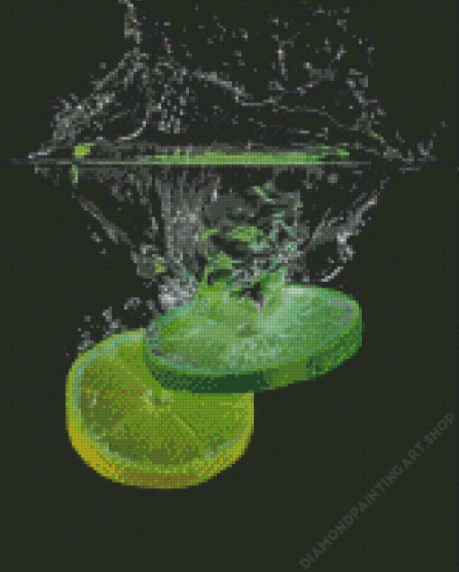 Splash Lime Diamond Painting Art