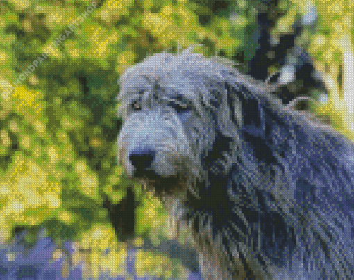 Grey Irish Wolfhound Diamond Painting Art