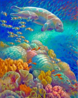 Manatees Undersea Diamond Painting Art