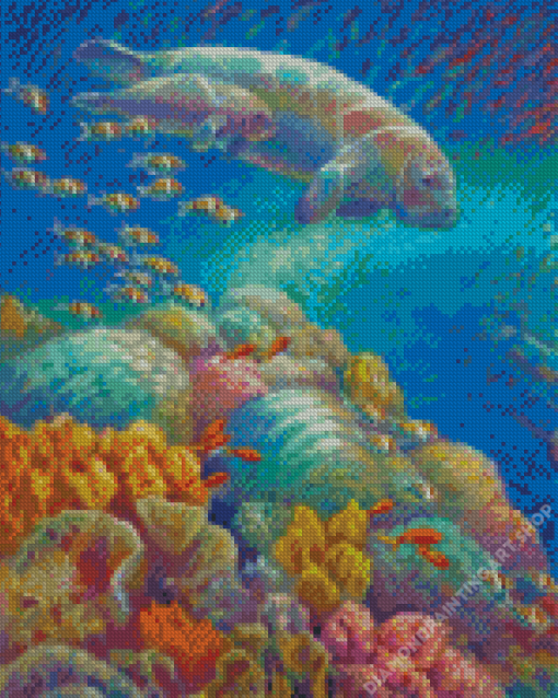 Manatees Undersea Diamond Painting Art