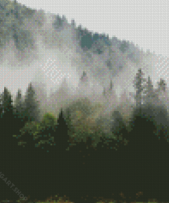 Misty Trees Diamond Painting Art